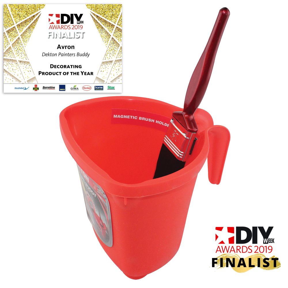 Dekton Painters Buddy Decorate Paint Caddy Bucket Magnetic Brush Holder 1L