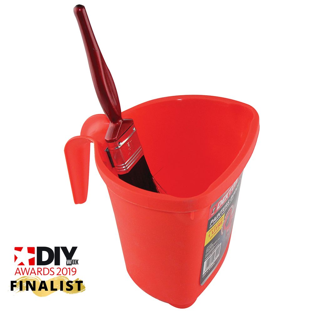 Dekton Painters Buddy Decorate Paint Caddy Bucket Magnetic Brush Holder 1L