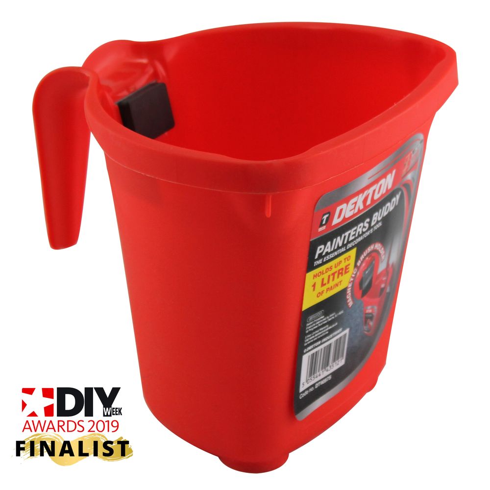 Dekton Painters Buddy Decorate Paint Caddy Bucket Magnetic Brush Holder 1L