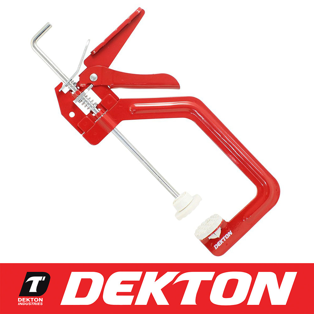 Dekton Heavy Duty 6 Inch Single Hand Use Speed Clamp Anti-Scratch Plastic Jaws