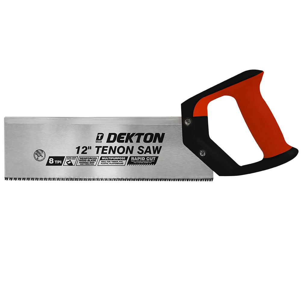 Dekton 300mm Hardpoint Mitre Soft Grip Tenon Saw 8 TPI For Cutting Wood