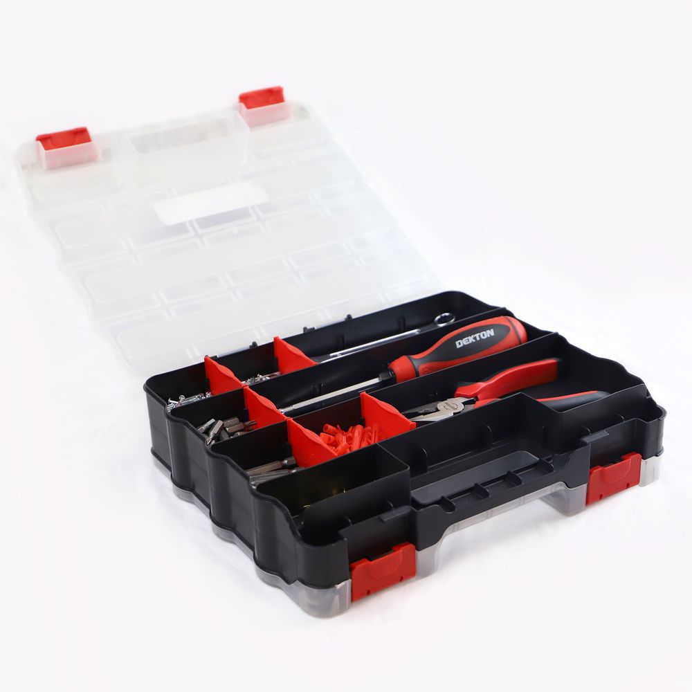 Heavy Duty Tool Storage Box Organiser Compartment Stackable Case DIY Crafts