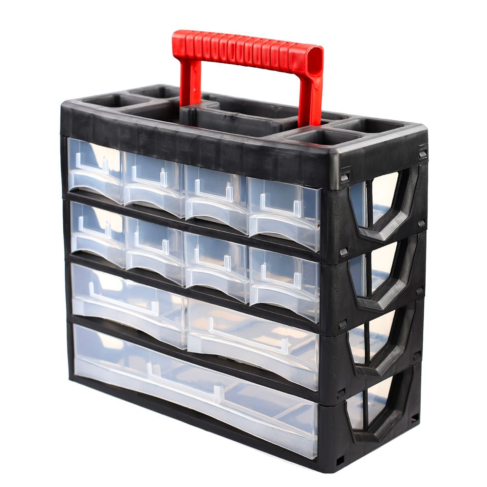 Heavy Duty Tool Storage Box Organiser Compartment Stackable Case DIY Crafts