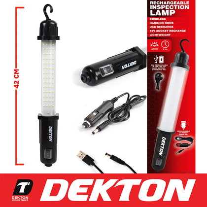 Dekton 400L Cordless USB Rechargeable Hanging Inspection Lamp LED Light Wand 12V