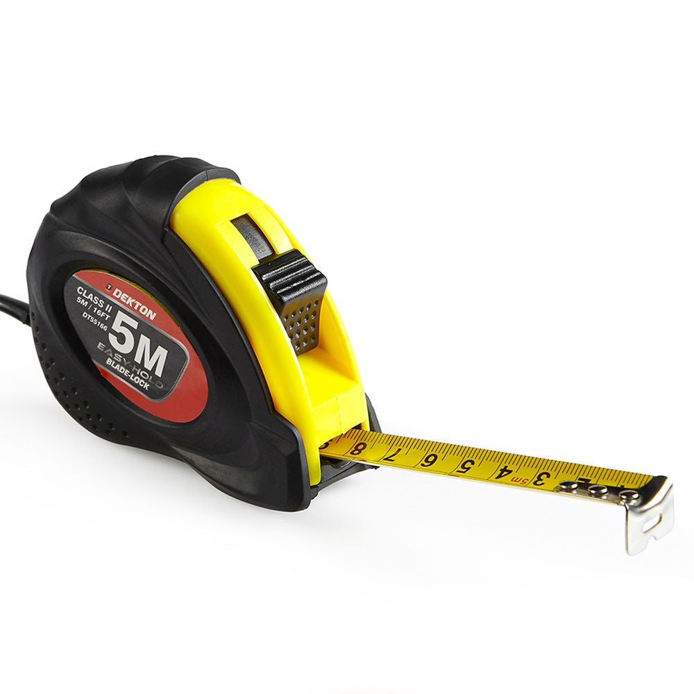 Dekton 5m 16ft Tape Measure Metal Retractable Griplock Metric Measuring Imperial