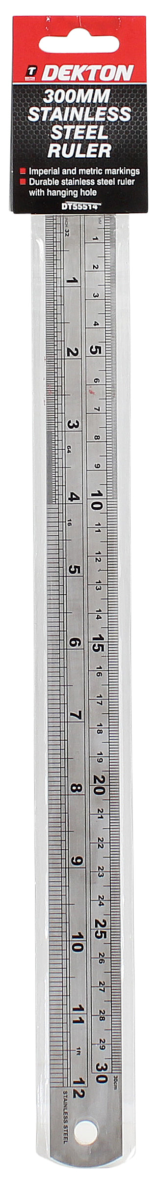 Dekton 300mm Stainless Steel Ruler Metal Ruler