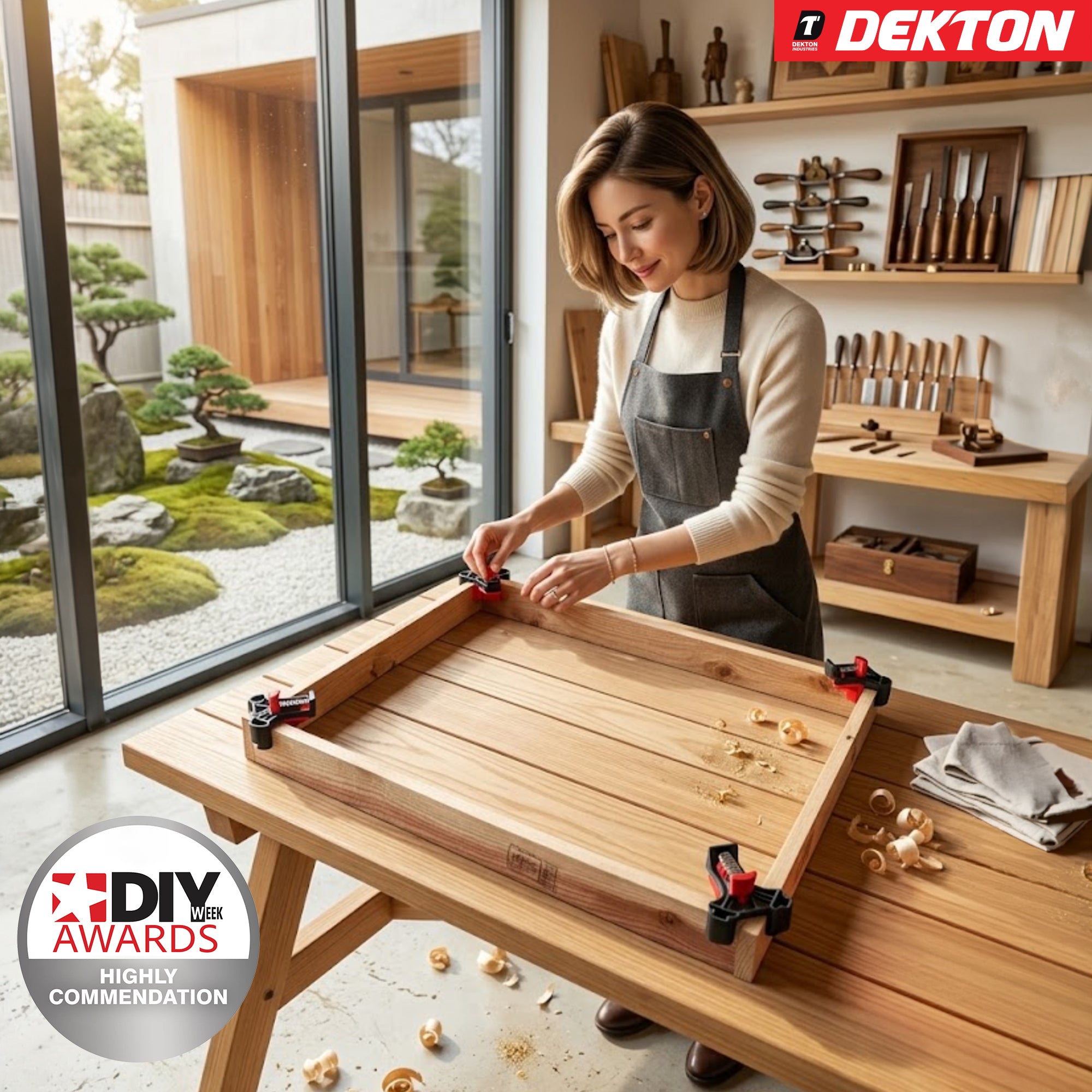 Dekton 4pc Heavy Duty Corner Mate Clamps One Handed Corner & T Joint Clamp Set