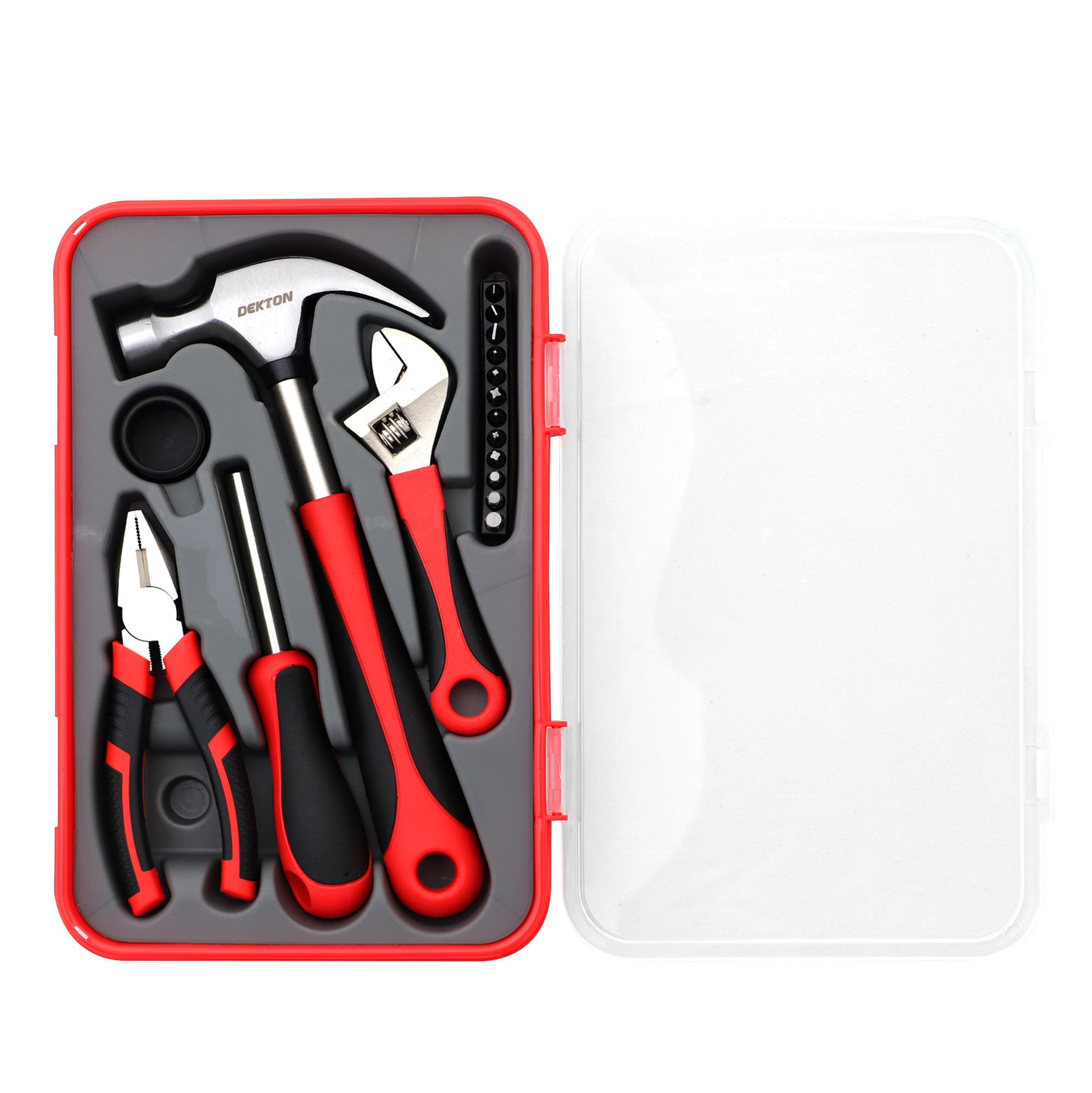 17pc Kitchen Drawer Tool Kit Hammer Wrench Combination Pliers Screwdriver Mallet