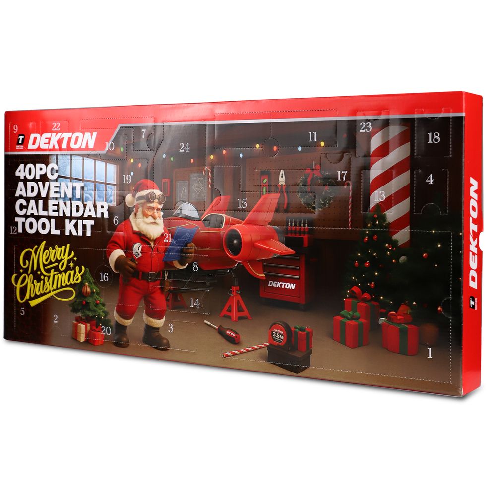 Dekton 40pc Christmas Advent Calendar Tool Kit DIY Hand Tools Pliers Set Gift