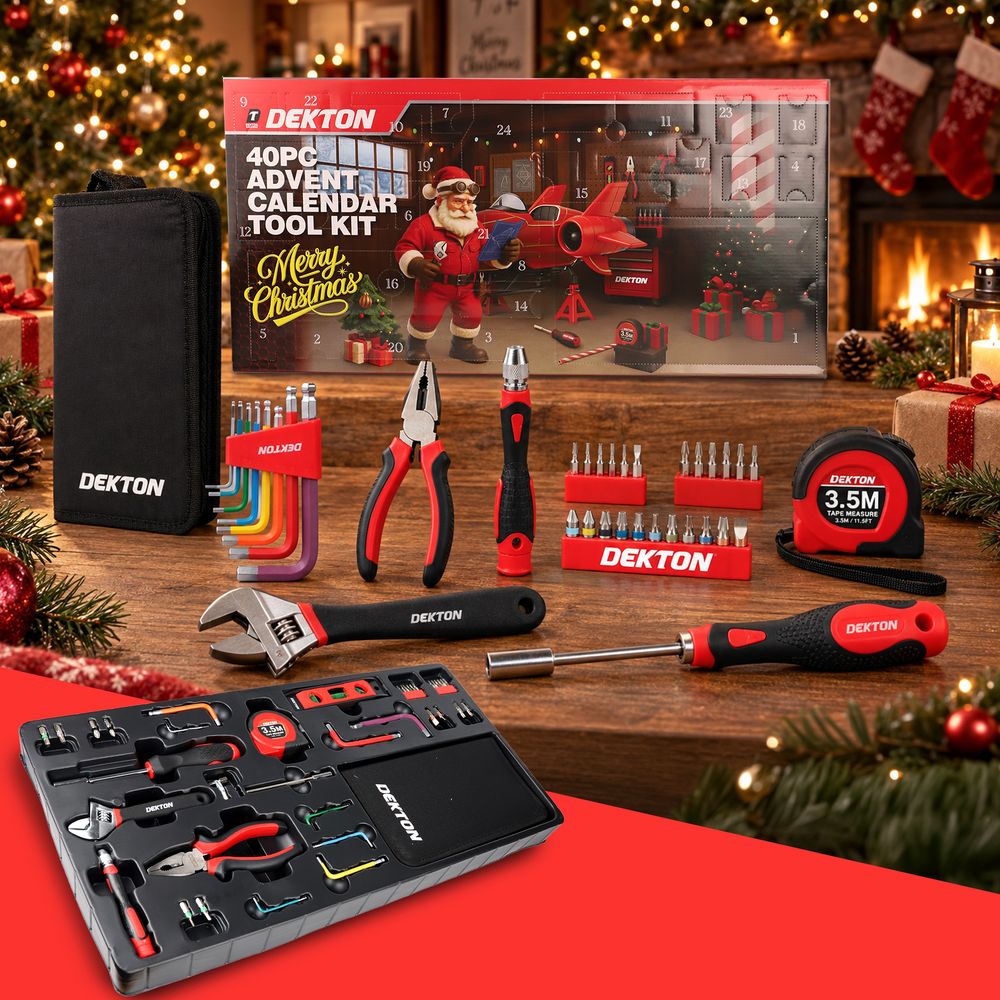 Dekton 40pc Christmas Advent Calendar Tool Kit DIY Hand Tools Pliers Set Gift