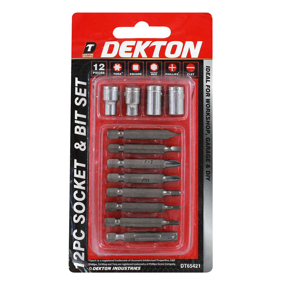 Dekton 12pc Impact Socket Driver Bits Screwdriver Bits