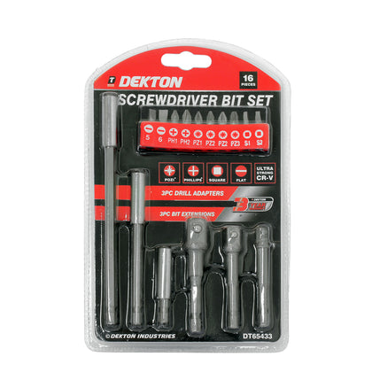 Dekton Screwdriver Bit Set, Set Of 16 Piece