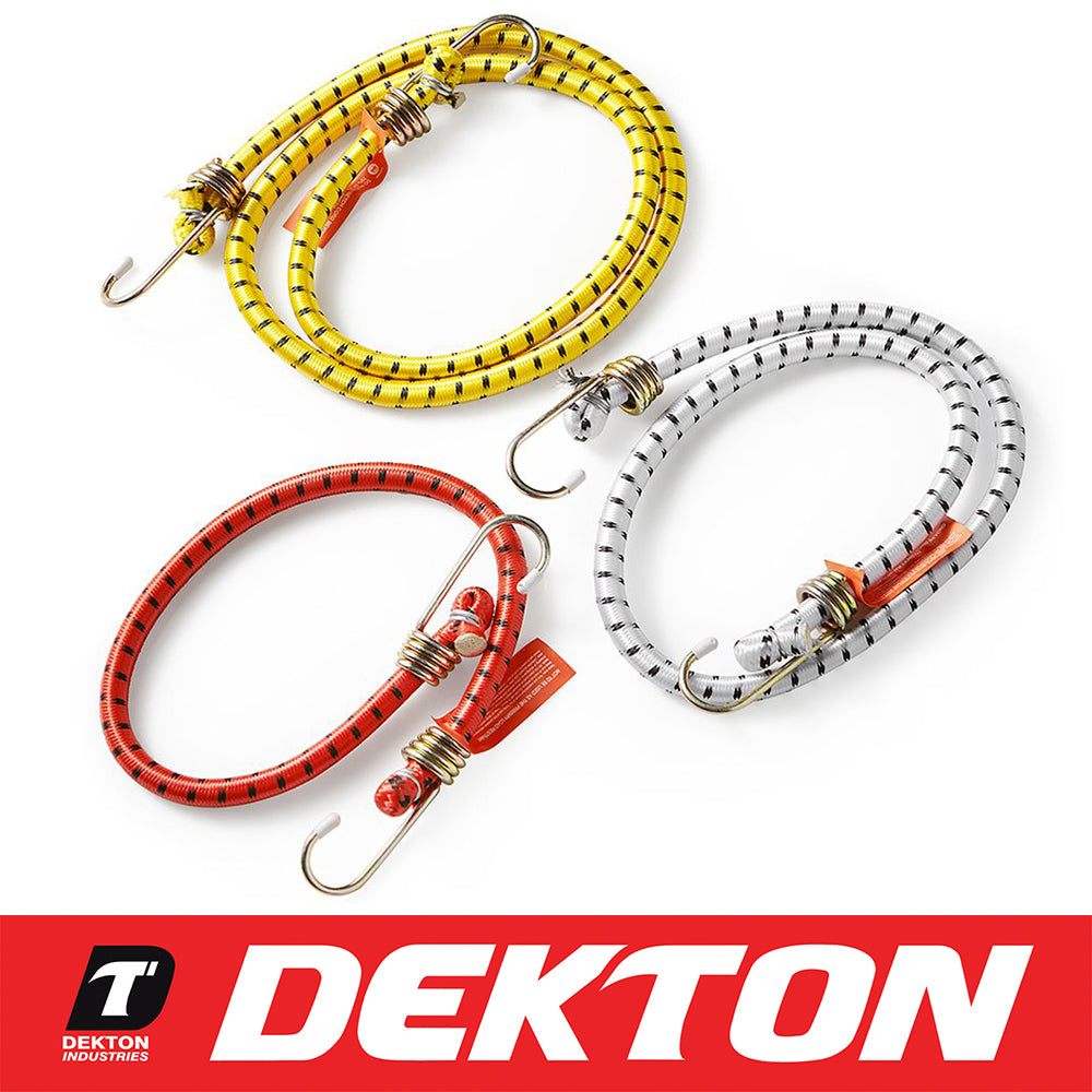 Dekton 3pc Bungee Cords Mounted Latex Shielded Braided Polyethylene Assorted Set