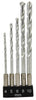 Dekton 5pc 1/4'' Masonry Drill Set 4-10mm Speed Steel, Drills Through Concrete,