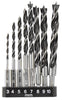 Dekton 8pc 1/4'' Hex Shank Wood Drill Chisel Set 3mm-10mm Carbon Steel 3-4-5-6-8