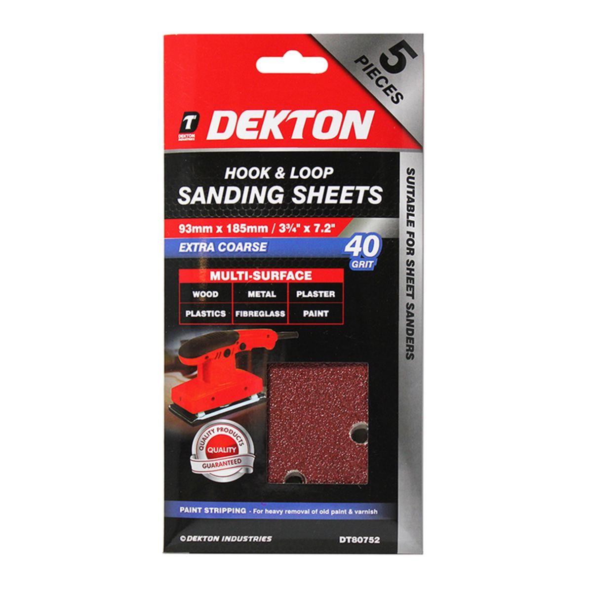 Dekton 1/3 Sanding Pads Rectangular Sheets 40 60 80 120 Grit 93 x 185mm