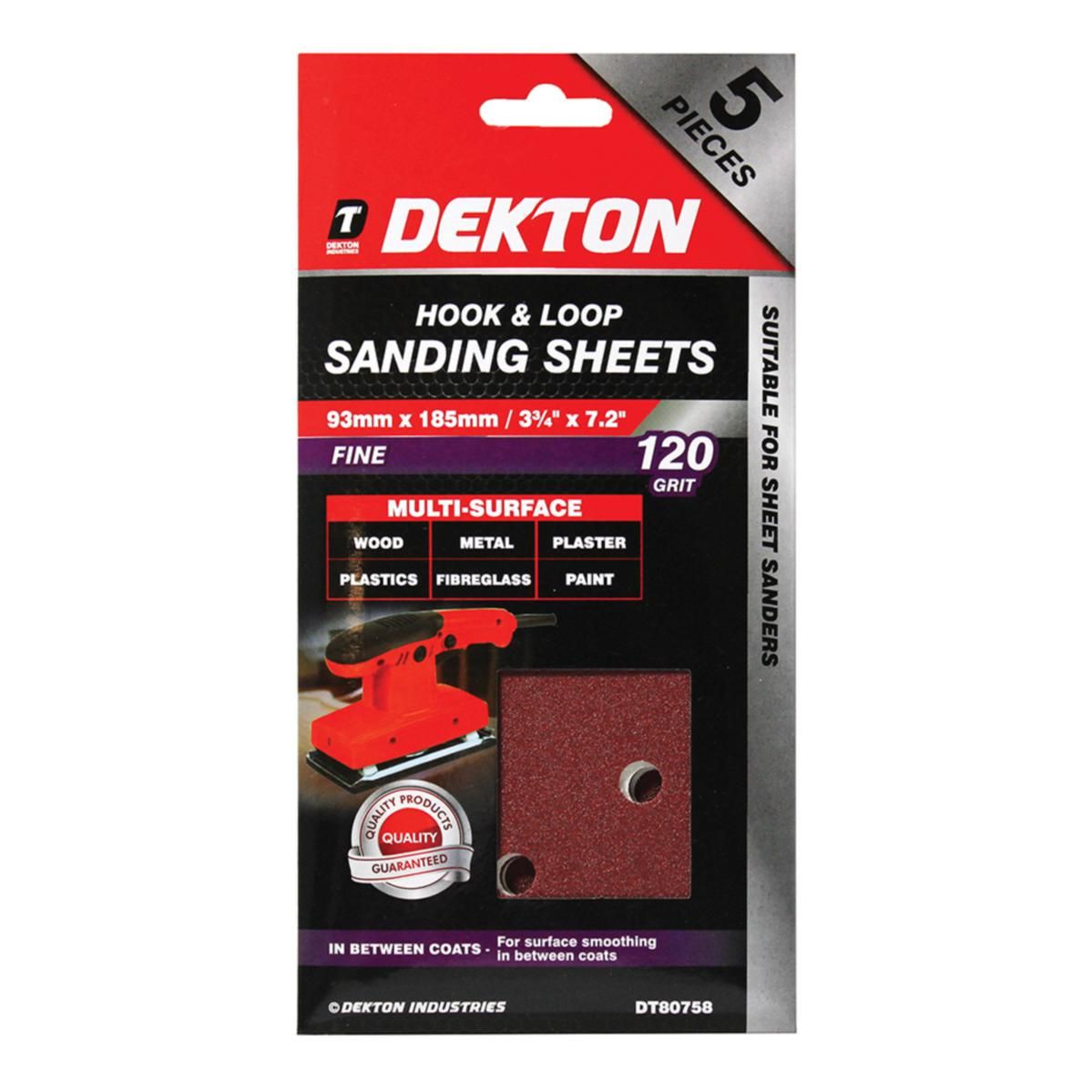 Dekton 1/3 Sanding Pads Rectangular Sheets 40 60 80 120 Grit 93 x 185mm