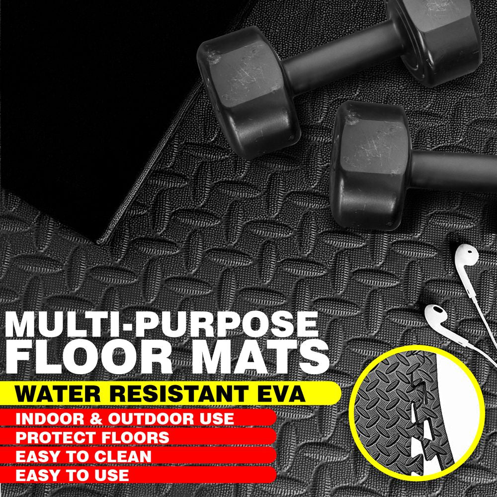 Dekton Water Resistant EVA Floor Mats Interlocking Yoga Gym Soft 60cm x 60cm