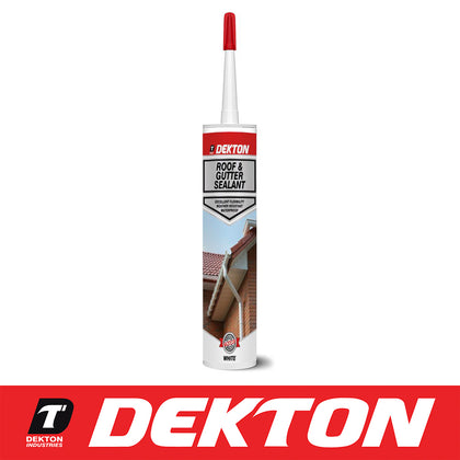 Dekton Roof & Gutter General Purpose Repair Waterproof Silicone White Sealant