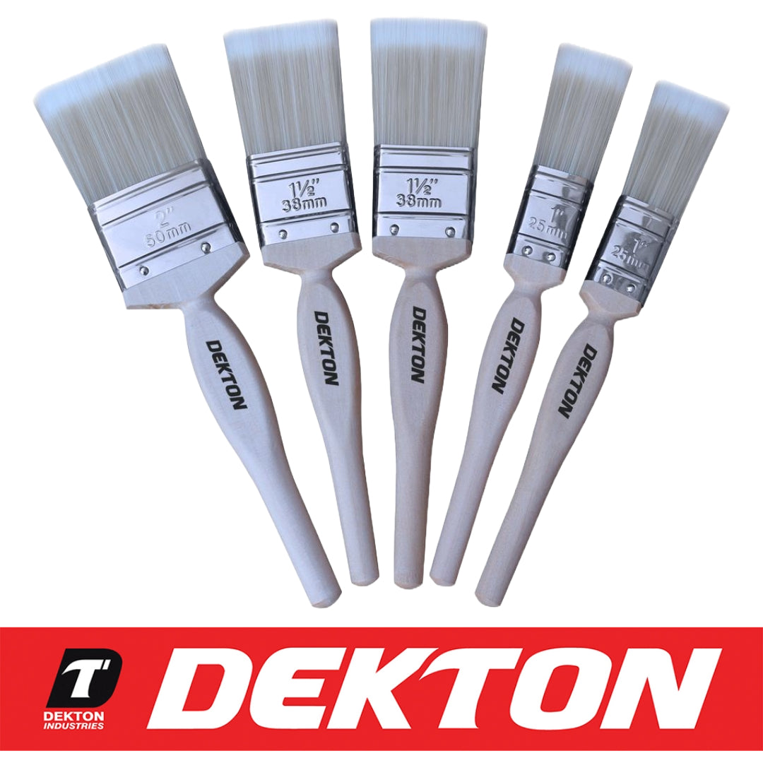 Dekton 5pc Professional Grade Paintbrush Set Painting Decorating Emulsion Gloss