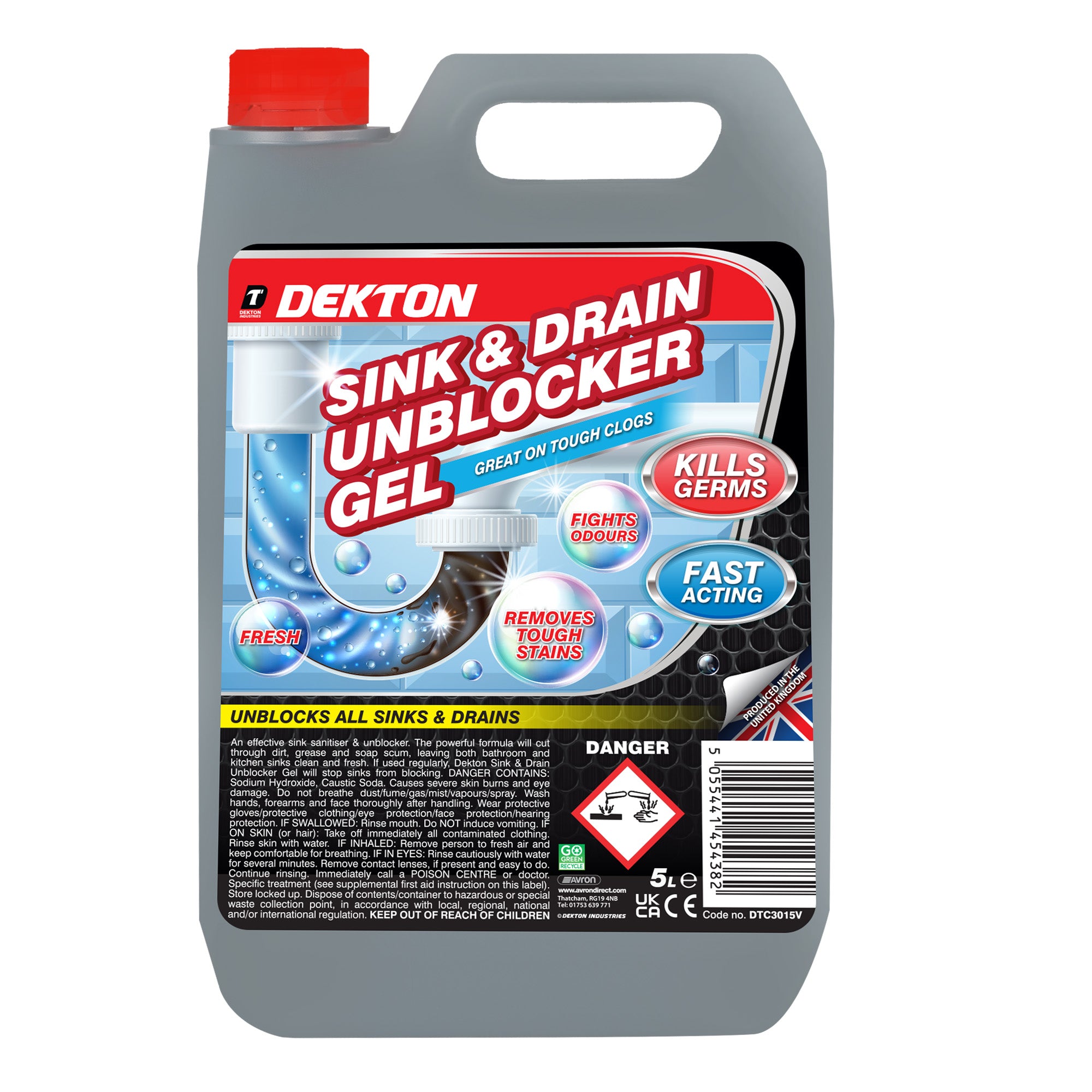 Sink and Drain Unblocker Gel | Remove Tough Clogs | Kills Germs |Odour Control