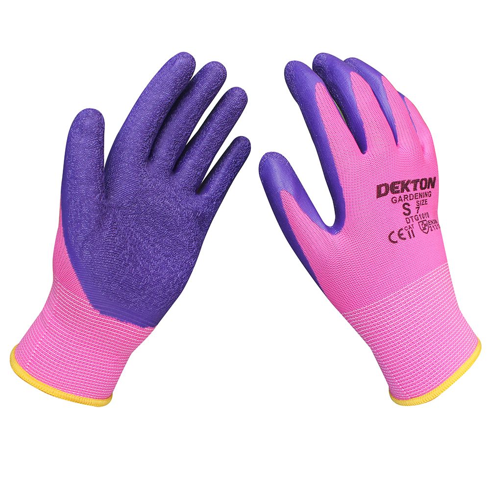 Dekton Assorted Sizes Gardening Latex Coated Gloves Ultra Grip Protection