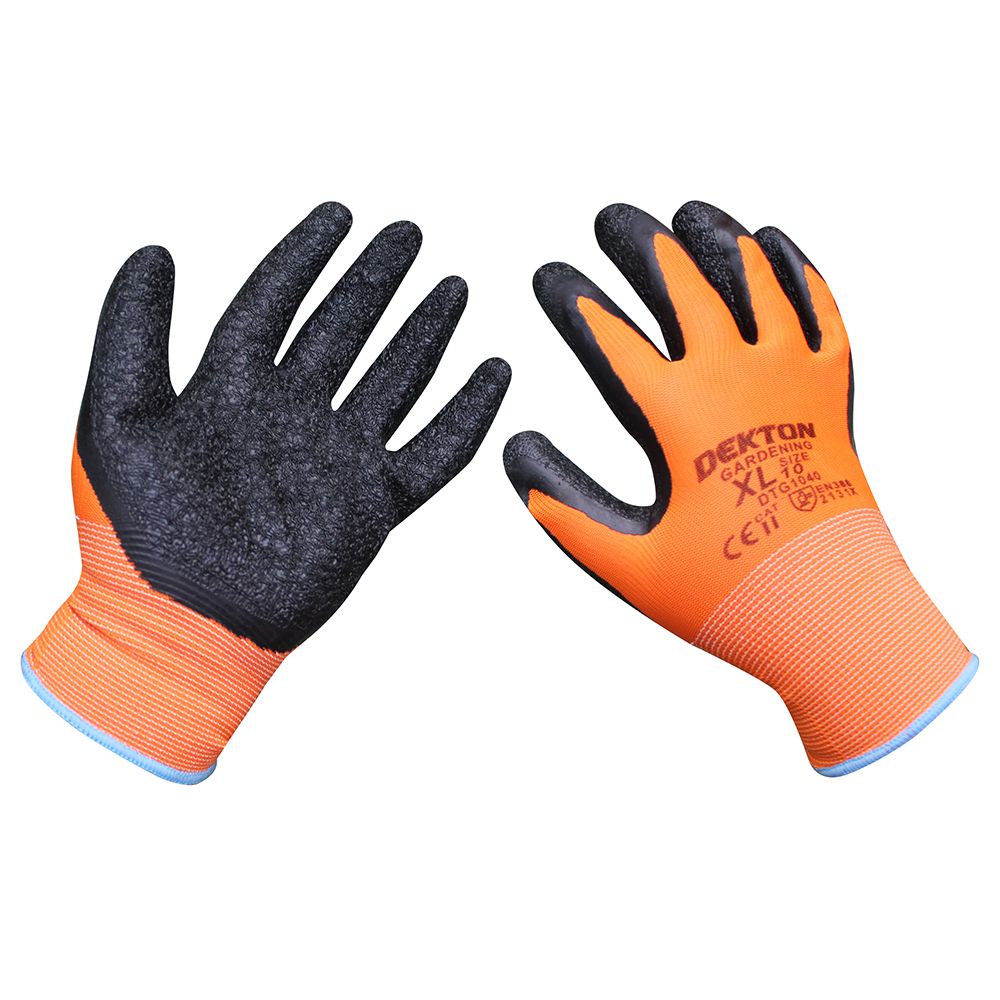 Dekton Assorted Sizes Gardening Latex Coated Gloves Ultra Grip Protection