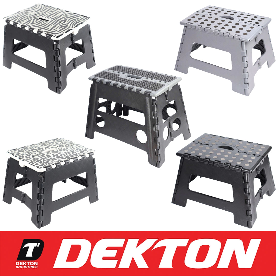 Dekton Folding Step Stool 150kg Max Anti Slip Home Workplace Aid Ladder Portable