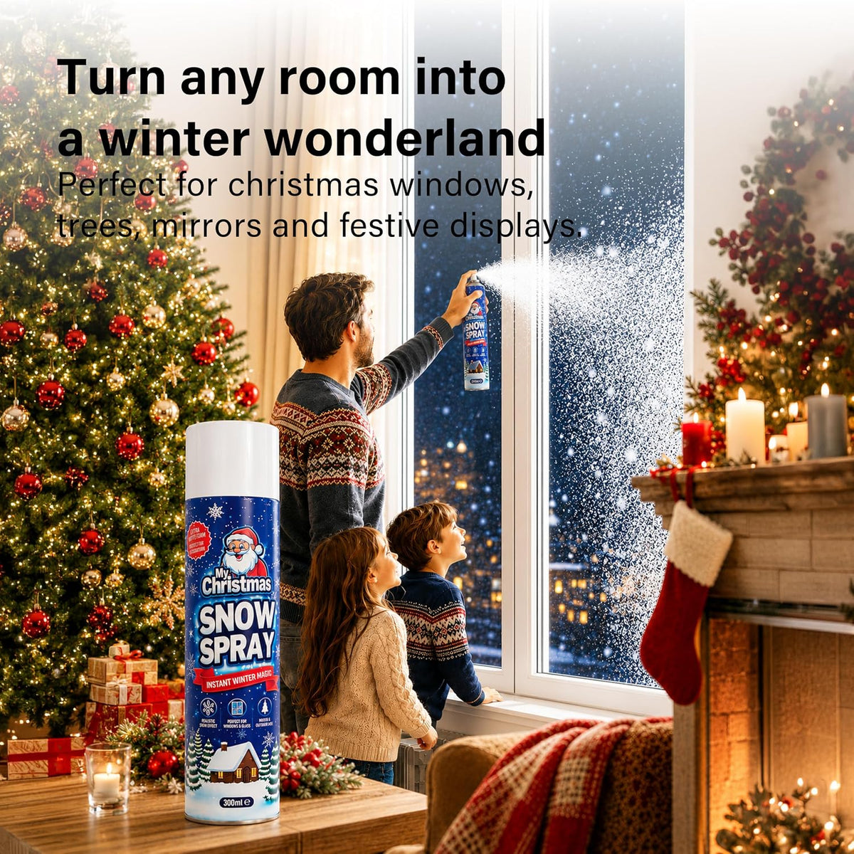 My Christmas Snow Spray Artificial Window Tree Festive Xmas Decor 2 Pack 300ml