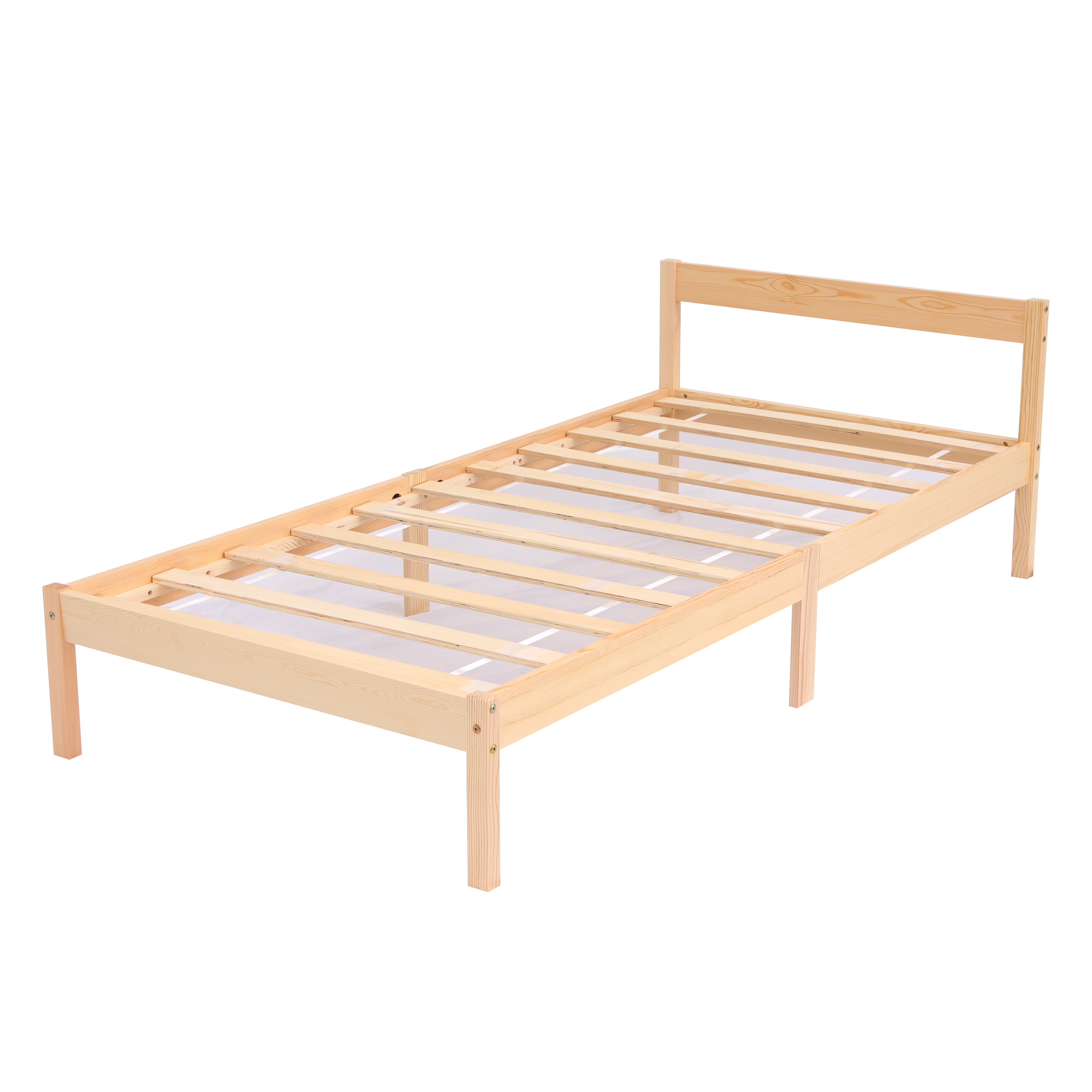 Solid Wooden Bed Frame|Pine Wood or White|Headboard|Includes Slats|Single|Double