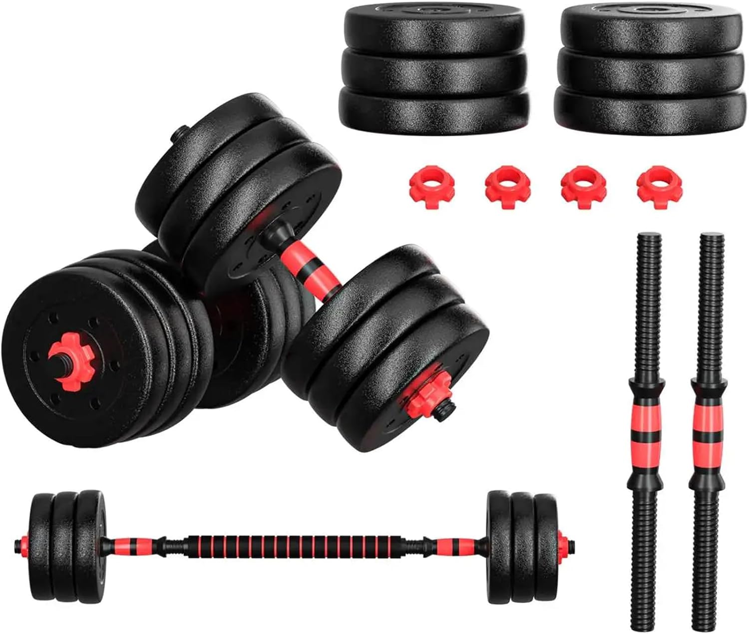 Deluxe 20kg Dumbbells Weights Barbell Body Building Set Gym Kit Fitness Home Gym