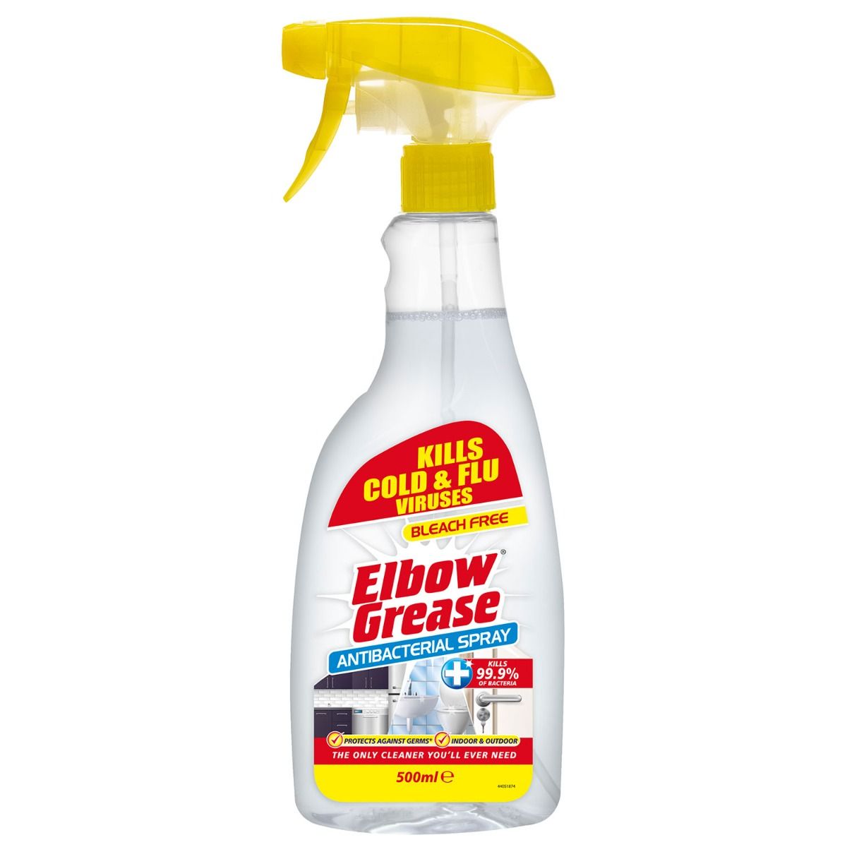 3x Elbow Grease Anti-Bacterial Spray Hygiene Clean Disinfect Germs Kitchen 500ml