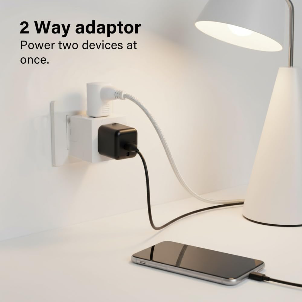 2 Way 3 Pin UK Plug Adapter Splitter 13A Fused Dual Socket Power Extension Home