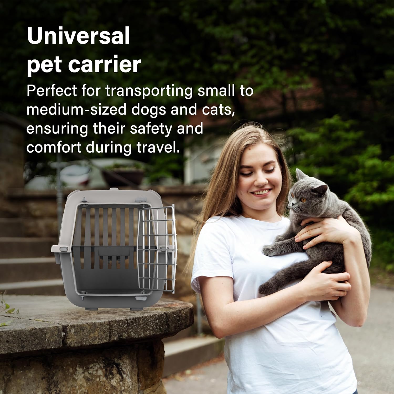 Pet Carrier Metal Door Dog Cat Carrier Safe Comfortable Travel Airline Approved