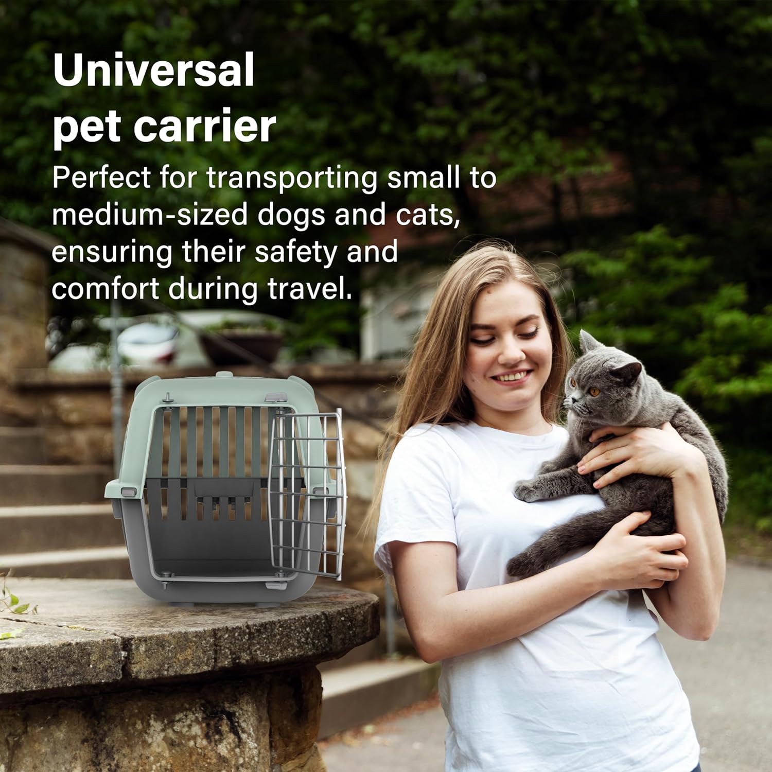 Pet Carrier Metal Door Dog Cat Carrier Safe Comfortable Travel Airline Approved