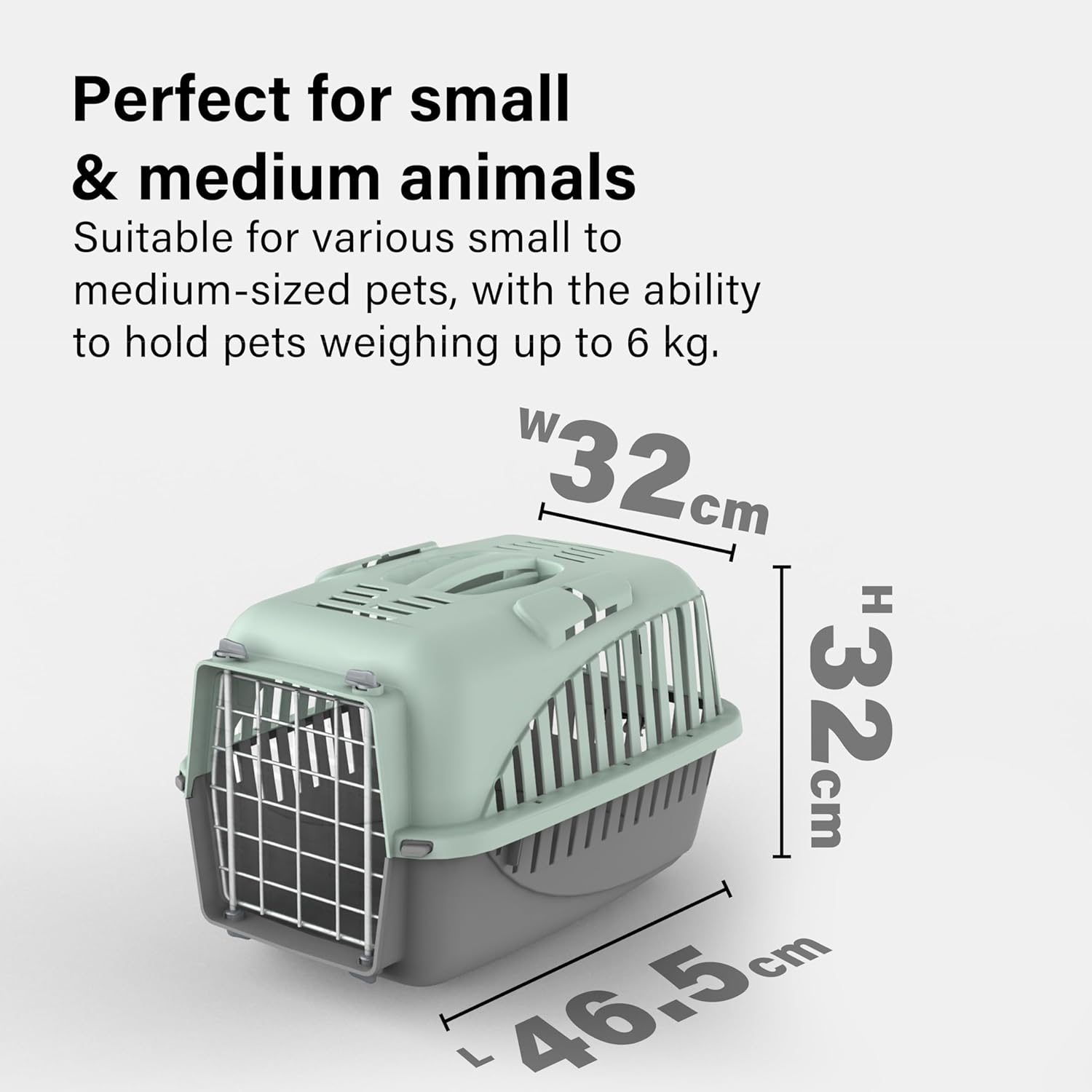 Pet Carrier Metal Door Dog Cat Carrier Safe Comfortable Travel Airline Approved