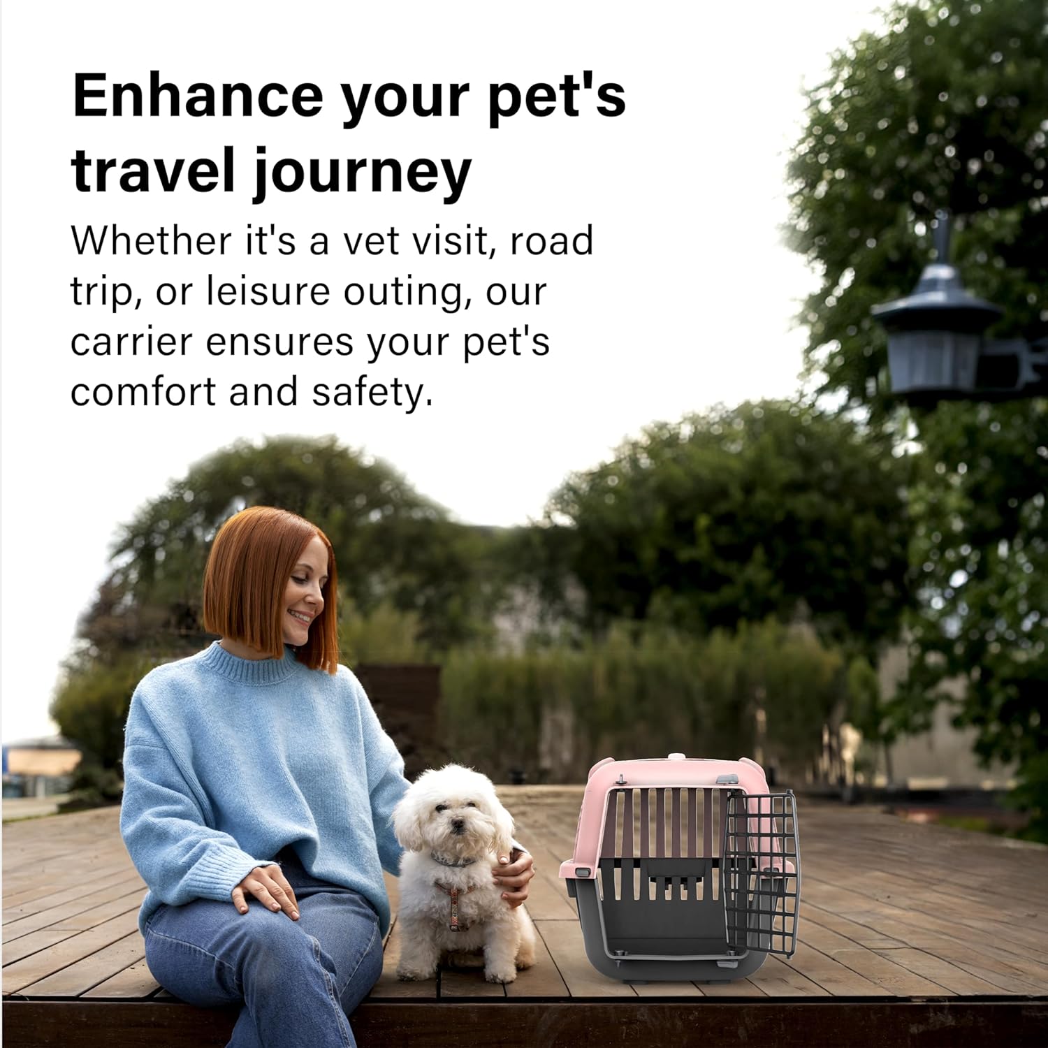 Pet Carrier Plastic Door Dog Cat Carrier Safe Comfy Travel Airline Approved