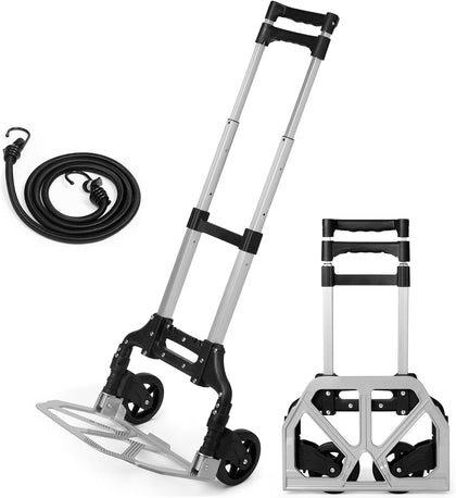 Folding Aluminium Hand Truck & Trolley on Wheels Sack Cart.