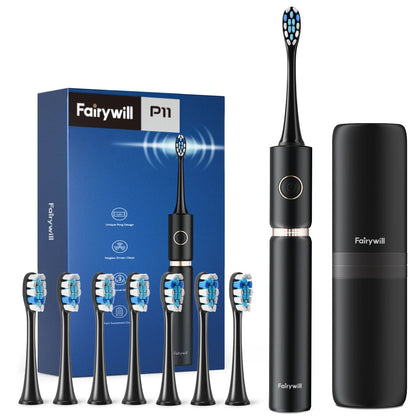 COPY DO NOT LIST Professional Ultrasonic Electric Toothbrush with 8 Brush Heads and Travel Case