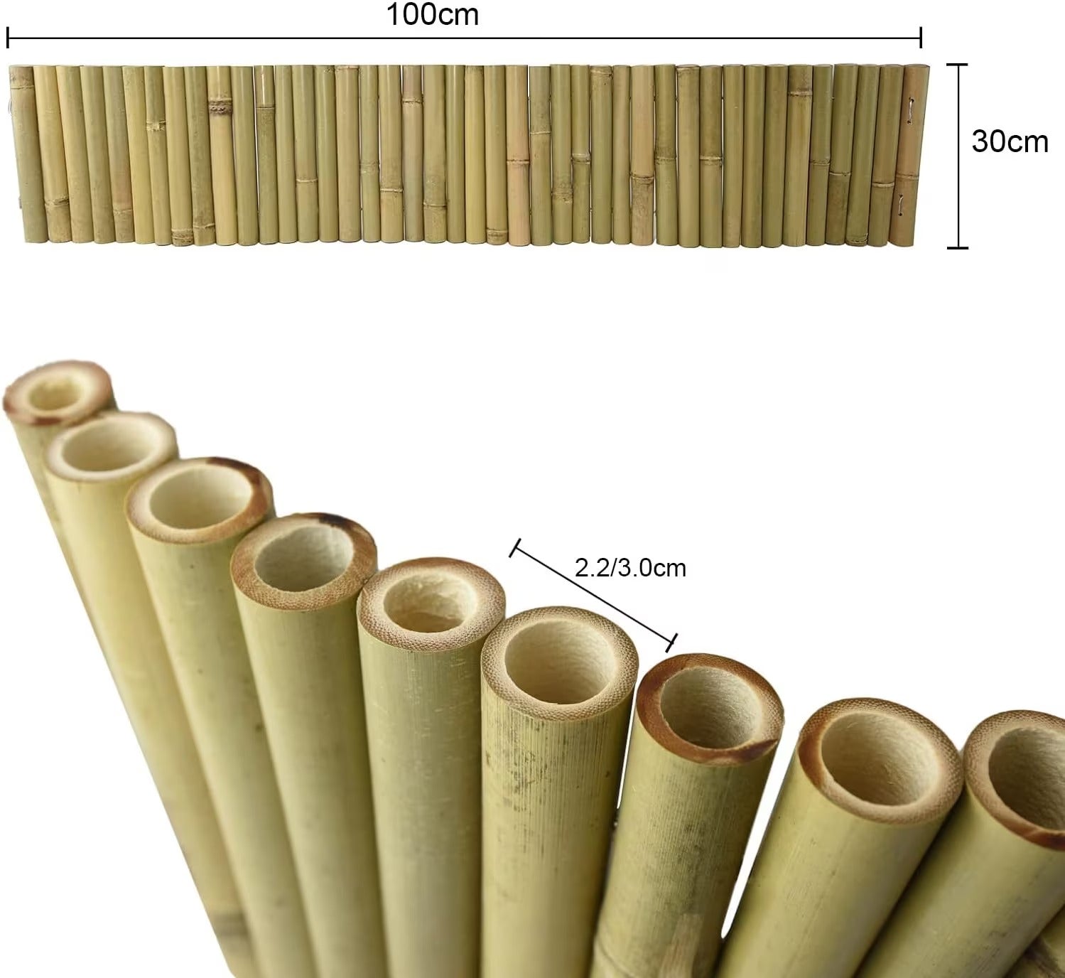 Bamboo Border Edging Garden Lawn Decorative Edge Fence Outdoor 1m x 30cm