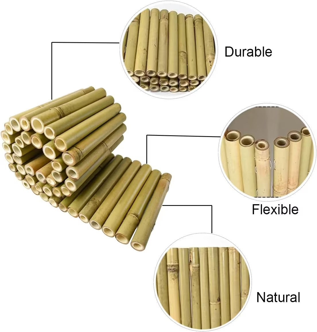 Bamboo Border Edging Garden Lawn Decorative Edge Fence Outdoor 1m x 30cm