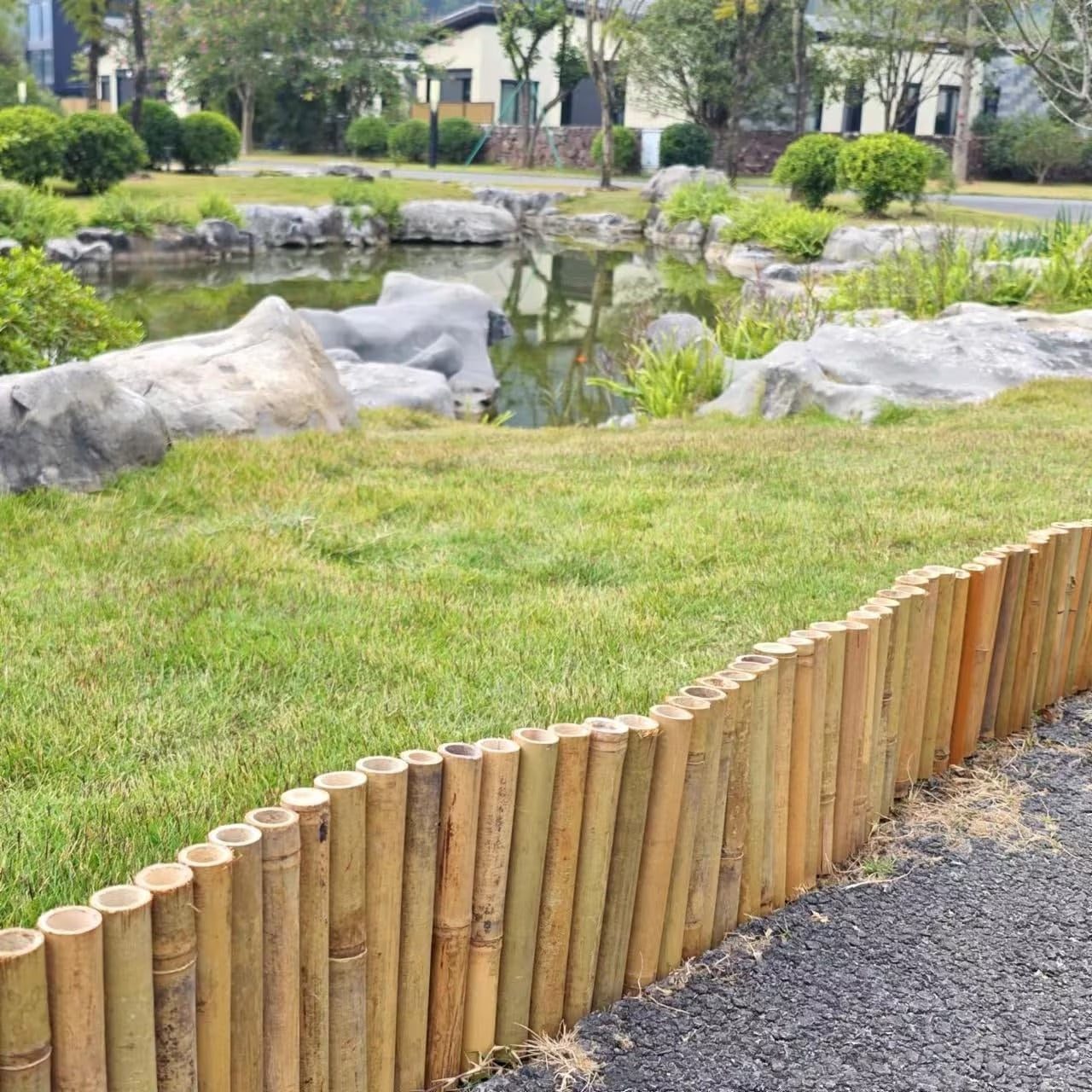 Bamboo Border Edging Garden Lawn Decorative Edge Fence Outdoor 1m x 30cm