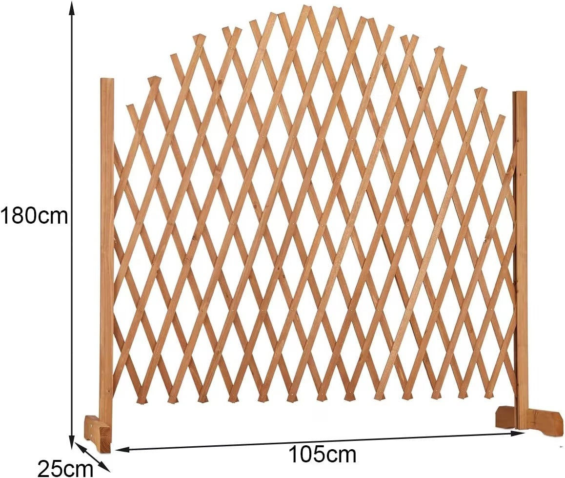 Expanding Freestanding Wooden Trellis Fence Solid Wooden Movable Lattice 105x180