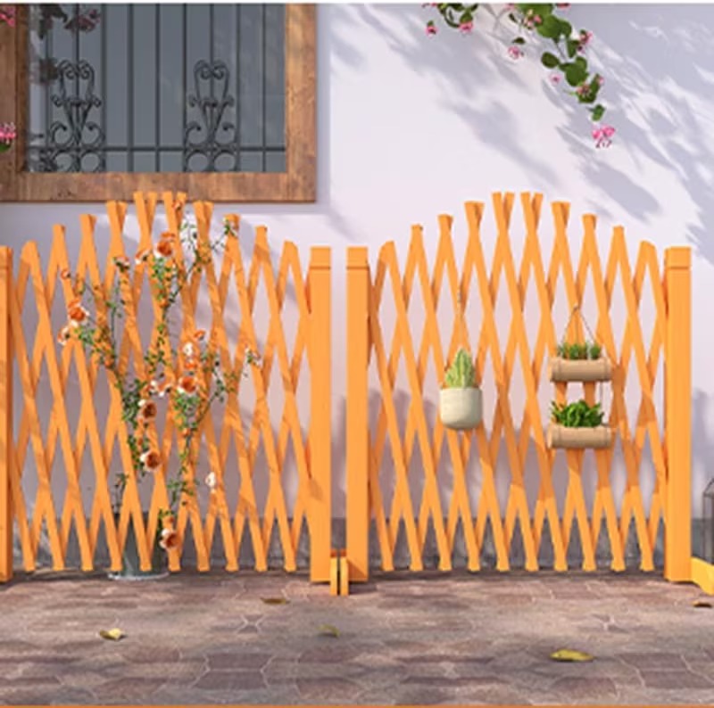 Expanding Freestanding Wooden Trellis Fence Solid Wooden Movable Lattice 105x180