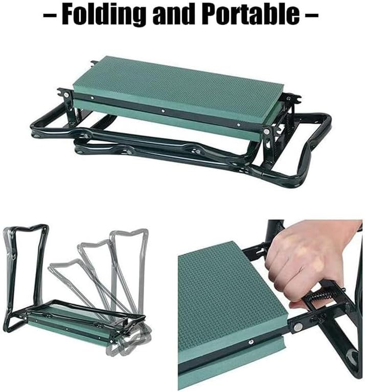 Garden Kneeler with Handles Soft Foam Kneeling Pad Portable Seat Tool Pouch