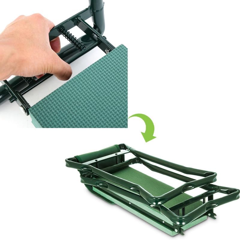 Garden Kneeler with Handles Soft Foam Kneeling Pad Portable Seat Tool Pouch