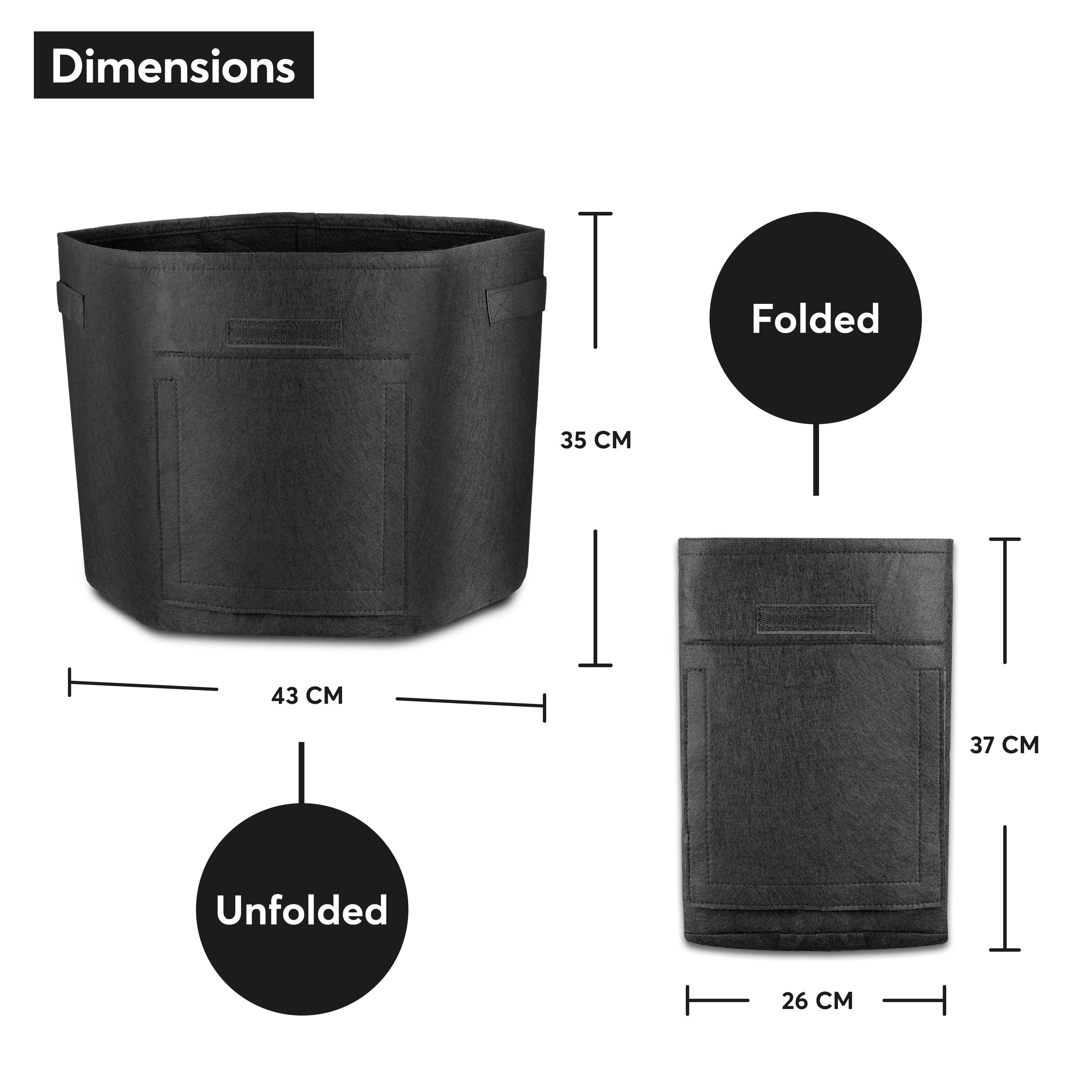 2pcs Large Plant Grow Bags Potato Fruit Vegetable Garden Planter Growing Black