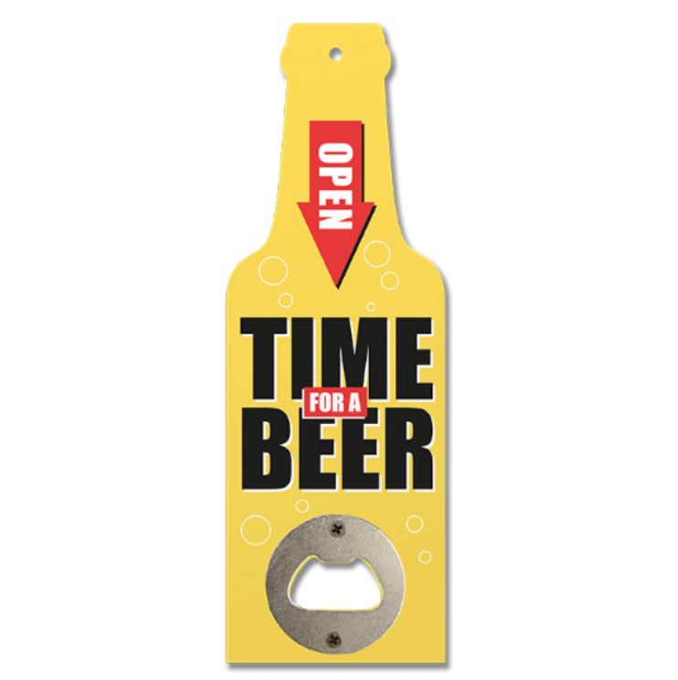 Novelty Wooden Beer Bottle Opener Holder Retro Comical Slogan Steel Gift Funny