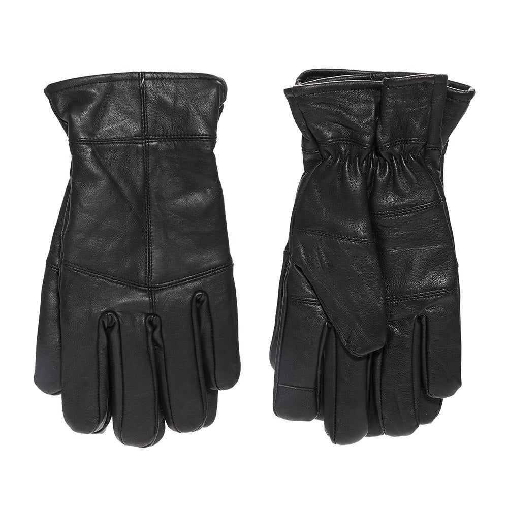 Men's Thinsulate Black Leather Touch Screen Gloves Thermal Winter Gloves L/XL