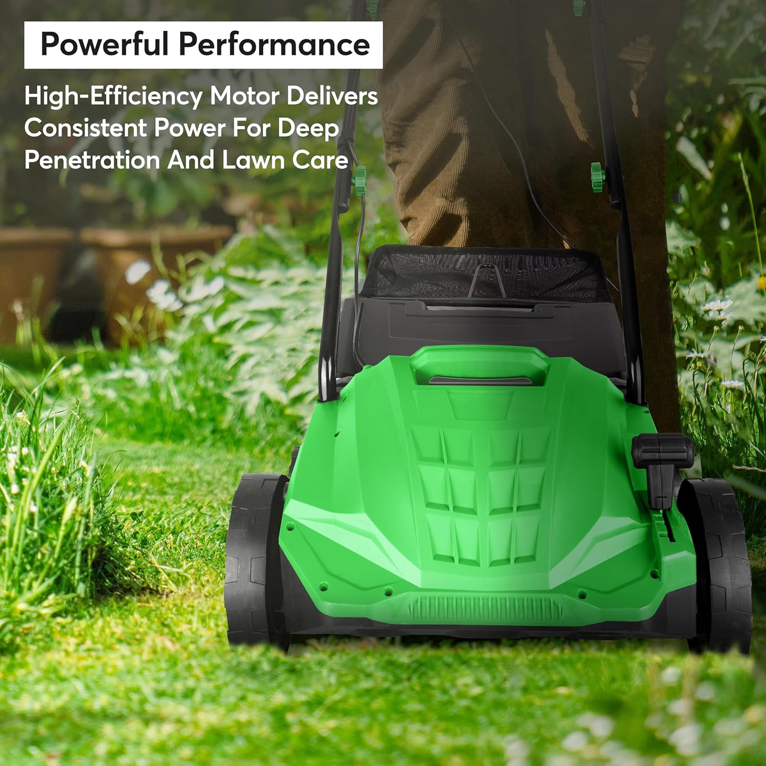 1500w Electric Lawn Scarifier Aerator Lawn Rake 30L Adjustable Foldable Handles